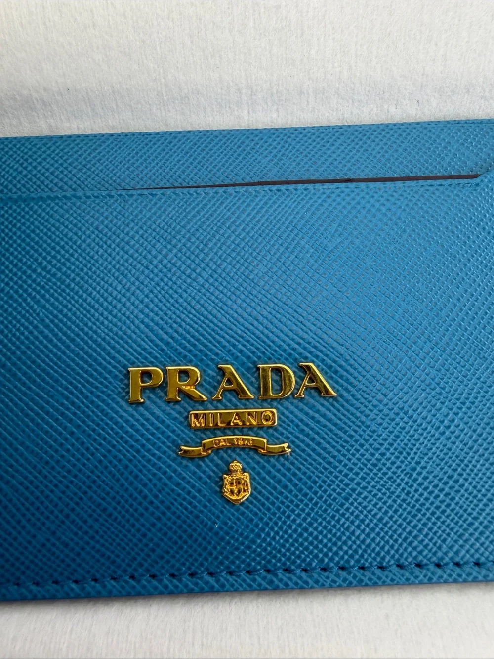 PRADA Saffiano Leather Cardholder in Blue